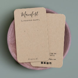 Enkelt Modern Kraft Earring Visning Card Visitkort