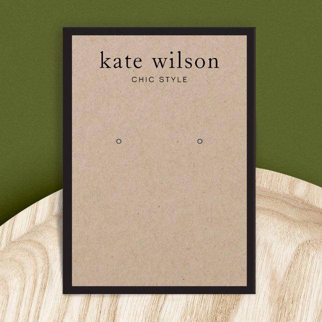 Enkelt Modern Kraft Earring Visning Card Visitkort (Skapare uppladdad)