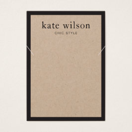 Enkelt Modern Kraft Necklace Visning Card Visitkort