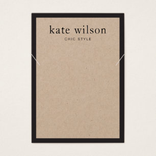 Enkelt Modern Kraft Necklace Visning Card Visitkort