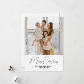 Enkelt Modern Merry Christmas Script Vertikal Julkort
