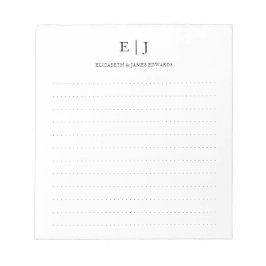 Enkelt Modern par Monogram Doted Linjer Anteckningsblock