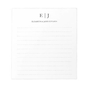 Enkelt Modern par Monogram Doted Linjer Anteckningsblock