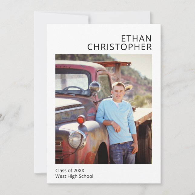 Enkelt Modern Photo Studenten Male-meddelande Meddelande (Framsida)