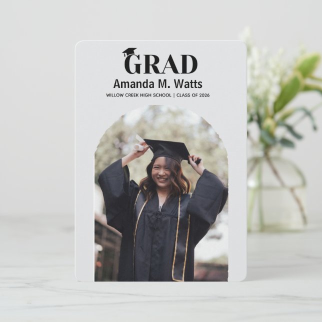 Enkelt Modern Photo Studenten-meddelande Inbjudningar (Stående Fram)
