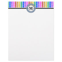 Enkelt Modern Rainbow Färgad Rand Monogram