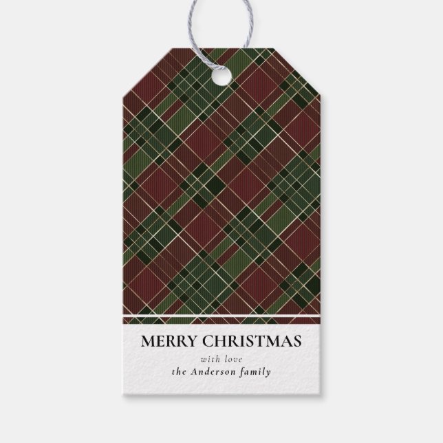 Enkelt Modern Red and Grönt Play God jul Presentetikett (Framsidan)