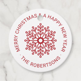 Enkelt Modern Red Snowflake God jul Gåvor Etiketter