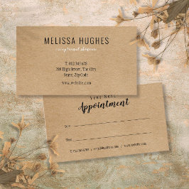 Enkelt Modern Rustic Kraft-avtalskort Visitkort