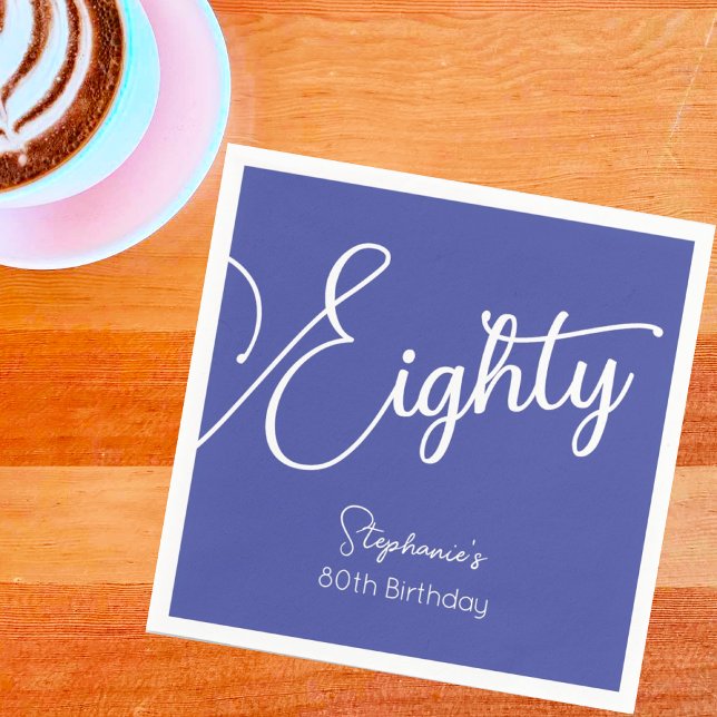 Enkelt Modern Script Lavender 80:e Födelsedagsfest Pappersservett (Skapare uppladdad)