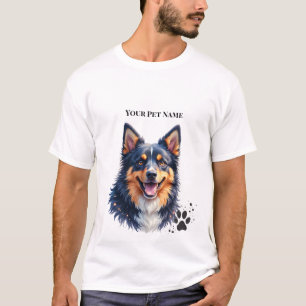 Enkelt modernt anpassat namn och foto för husdjur t shirt