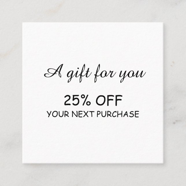 enkelt, modernt calligraphy-rabattkort rabattkort (Framsida)