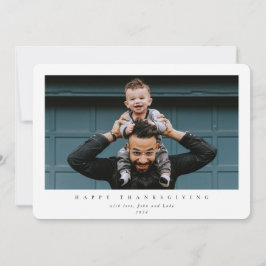 Enkelt modernt enkelfoto Happy thanksgiving Julkort