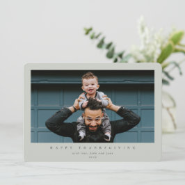 Enkelt modernt enkelfoto Happy thanksgiving Julkort