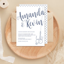 Enkelt modernt fiske Krok Bröllop Ringar Blue Gråt