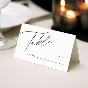 Enkelt modernt, minimalistiskt Bröllop-Bordsnummer Placeringskort