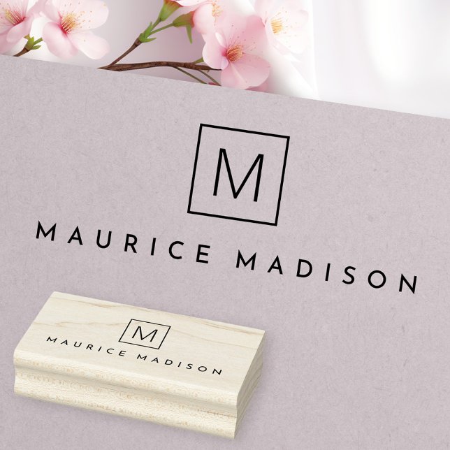 Enkelt modernt namn monogram stämpel (Simple modern name monogram rubber stamp)