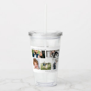 Enkelt modernt raster för fem foto take away mugg