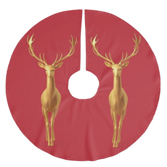 Enkelt modernt renpatent för god jul guld julgransmatta borstad polyester (Framsidan)