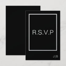 Enkelt modernt svartvit bröllop i monogram