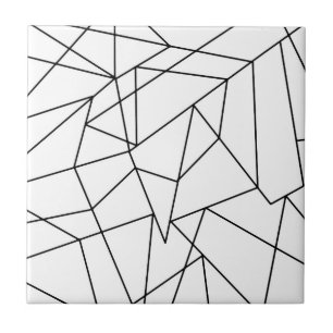 Enkelt modernt svartvitt geometriskt mönster kakelplatta