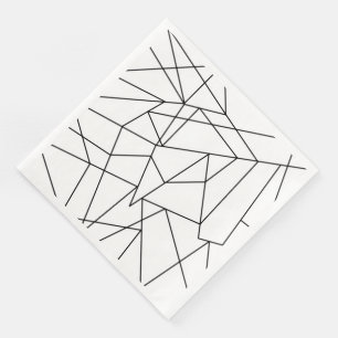 Enkelt modernt svartvitt geometriskt mönster pappersservett