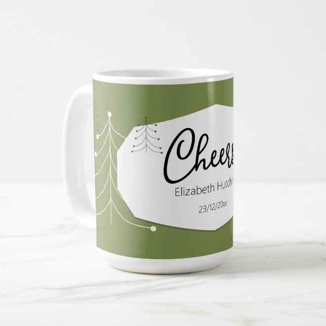 Enkelt modernt träd mönster kaffemugg (Framsida vänster)