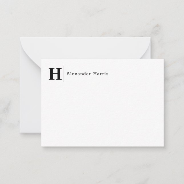 Enkelt modernt typografilinjelinje - Business Mono Anteckningskort (Framsida)