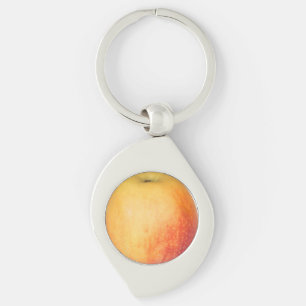 Enkelt moget äpple swirl silverfärgad nyckelring