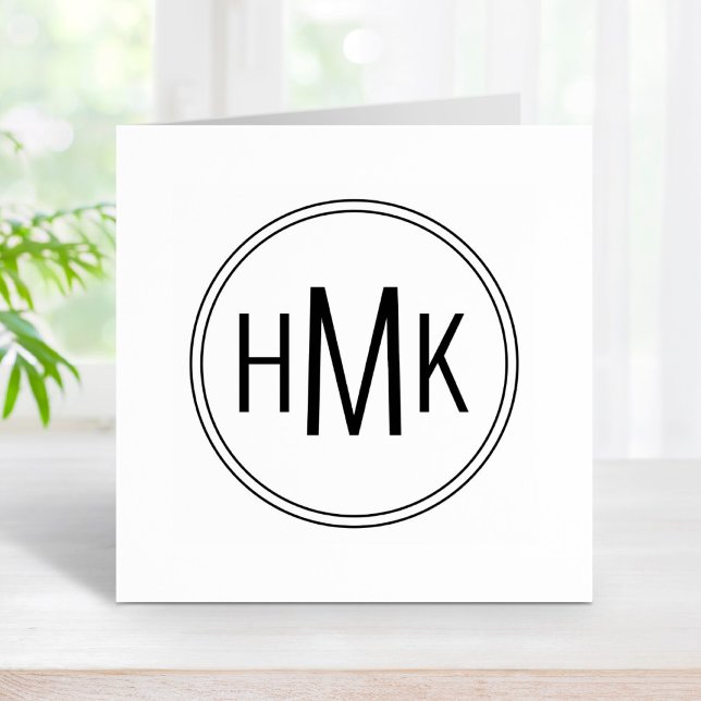 Enkelt Monogram 3 Initialer Stämpel (Skapare uppladdad)