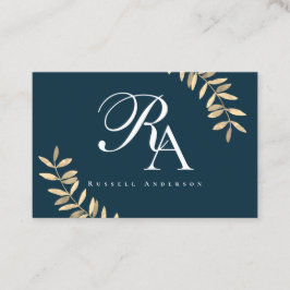 Enkelt Monogram Blue Visitkort