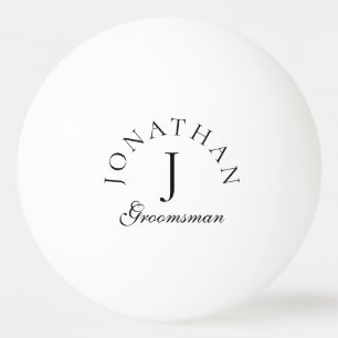 Enkelt monogram elegant groomsman minimalist pingisboll
