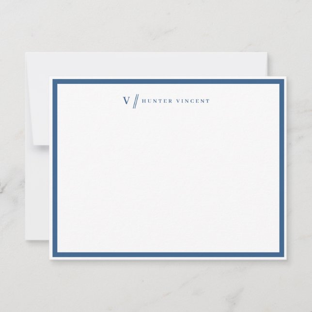 Enkelt monogram Gräns Personlig Stationery Anteckningskort (Framsida)