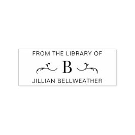 Enkelt Monogram Initial Bok Stämpel