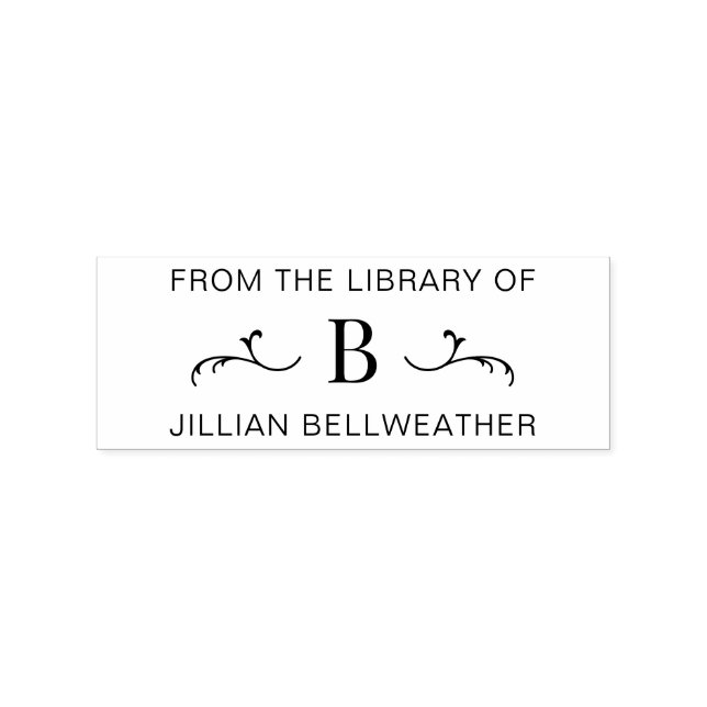 Enkelt Monogram Initial Bok Stämpel (Tryck)