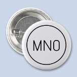 Enkelt monogram inledande knapp<br><div class="desc">Modern typografi - minimalistisk första utformning som kan ändras till personlig anpassning. Enkelt cirkulärt gräns till ram i initialer. Färsk och minimalistisk.</div>