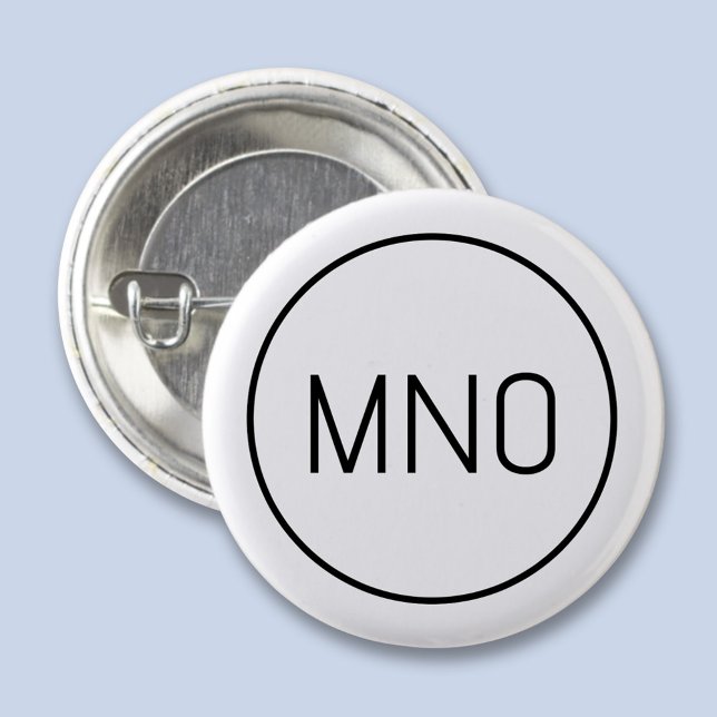Enkelt monogram inledande knapp (Simple monogram initial personalized minimalist button)
