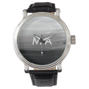 Enkelt monogram lägger till ditt namn brev man min armbandsur