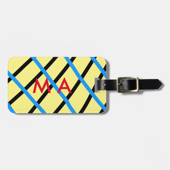Enkelt monogram lägger till ditt namn brev man min bagagebricka (Horisontell Framsida)