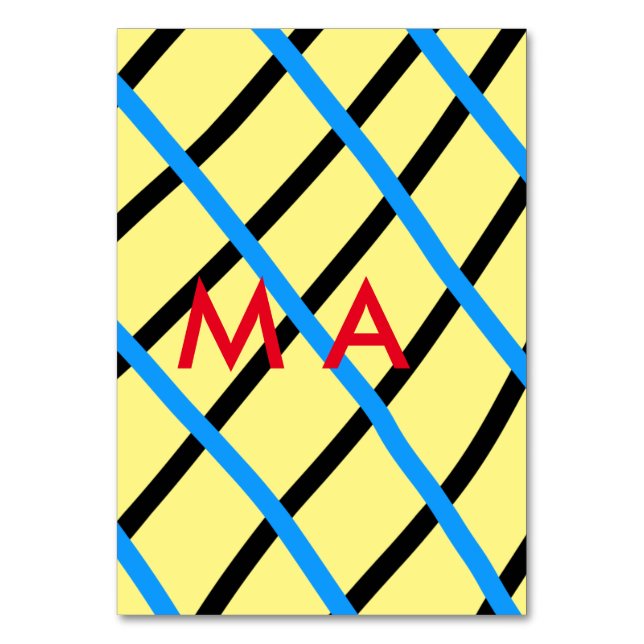 Enkelt monogram lägger till ditt namn brev man min bordsnummer (Framsidan)