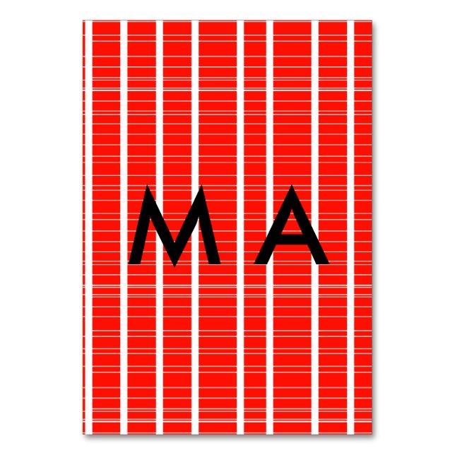 Enkelt monogram lägger till ditt namn brev man min bordsnummer (Framsidan)