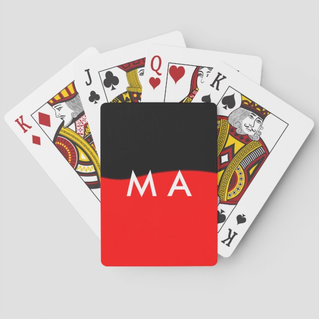 Enkelt monogram lägger till ditt namn brev man min casinokort (Baksidan)