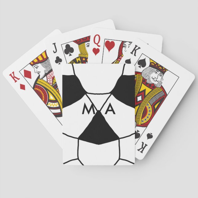 Enkelt monogram lägger till ditt namn brev man min casinokort (Baksidan)