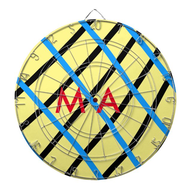 Enkelt monogram lägger till ditt namn brev man min darttavla (Framsidan)