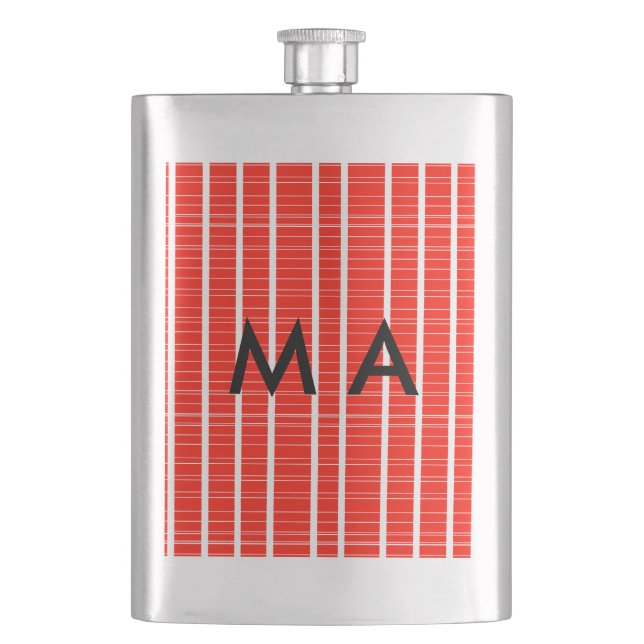 Enkelt monogram lägger till ditt namn brev man min fickplunta (Framsidan)