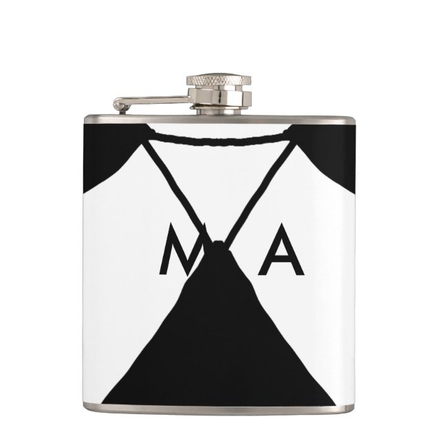 Enkelt monogram lägger till ditt namn brev man min fickplunta (Framsidan)