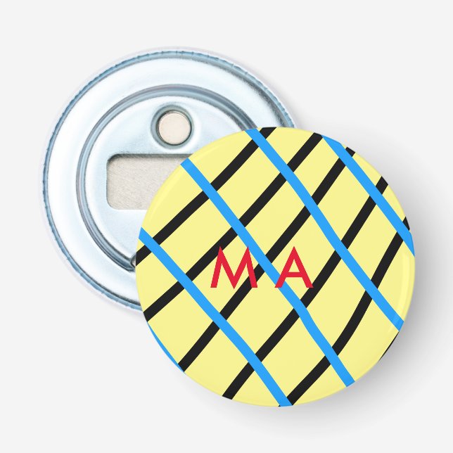 Enkelt monogram lägger till ditt namn brev man min flasköppnare (Framsidan)