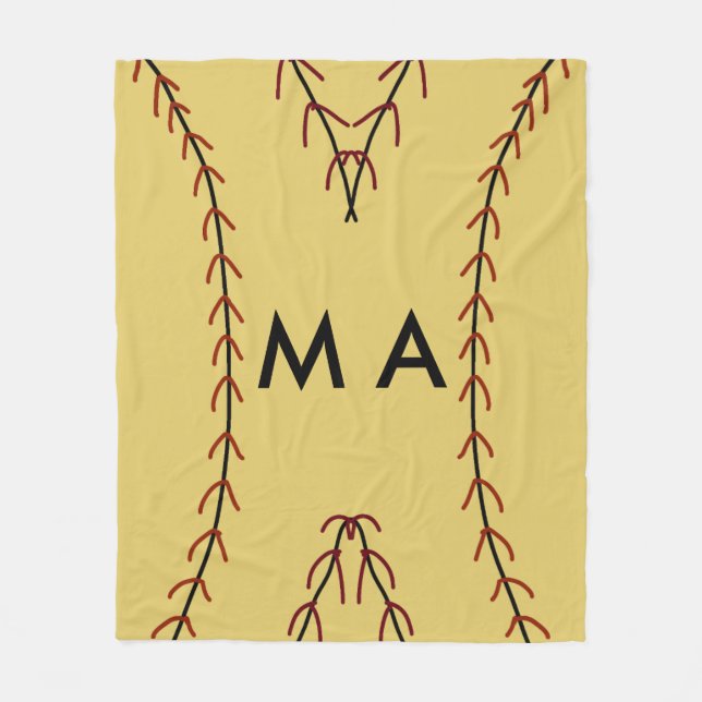 Enkelt monogram lägger till ditt namn brev man min fleecefilt (Framsidan)