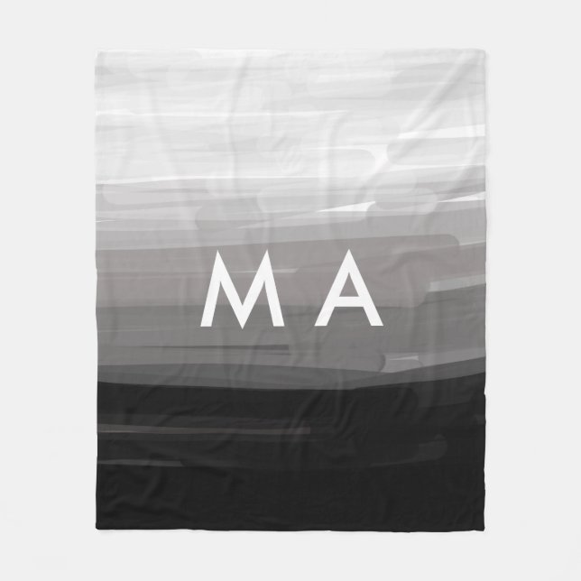 Enkelt monogram lägger till ditt namn brev man min fleecefilt (Framsidan)