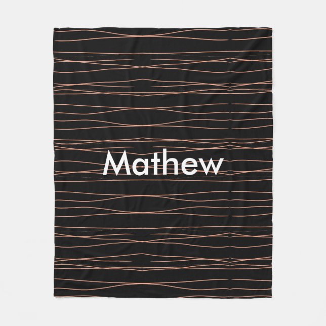 Enkelt monogram lägger till ditt namn brev man min fleecefilt (Framsidan)